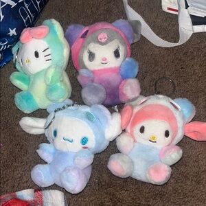 Cute Pastel Plush Keychains Set